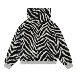 DT Zebra Shearling Lined Reversible Hoodie