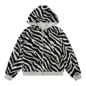 DT Zebra Shearling Lined Reversible Hoodie