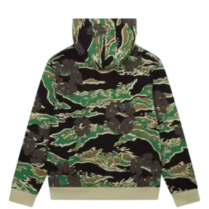 Green Camo Cotton Wreath Zipper Hoodie