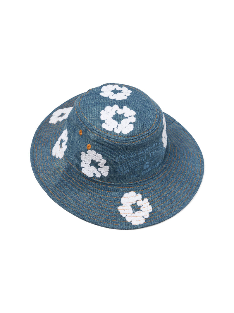 Denim Cotton Wreath Bucket Hat Light Wash Denim Cotton Wreath Bucket Hat Light Wash