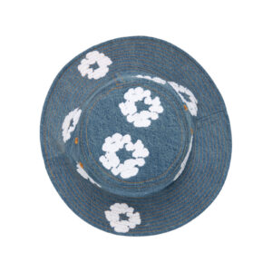 Denim Cotton Wreath Bucket Hat Light Wash