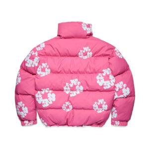 Cotton Wreath Puffer Jacket Pink
