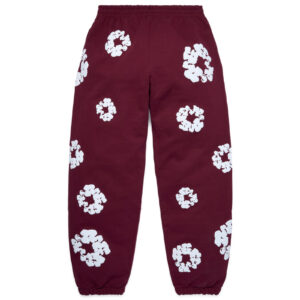 Cotton Wreath Sweatpants Burgundy