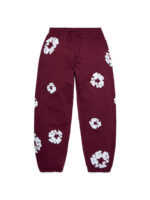 Cotton Wreath Sweatpants Burgundy