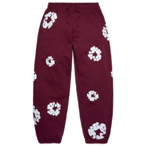 Cotton Wreath Sweatpants Burgundy