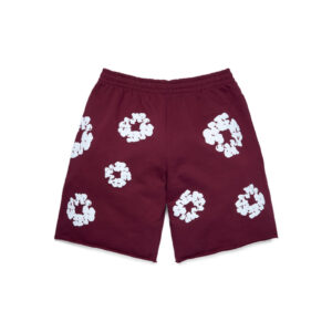 Cotton Wreath Sweat shorts Burgundy