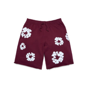 Cotton Wreath Sweat shorts Burgundy