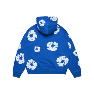 Cotton Wreath Zip Hoodie Blue