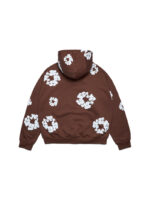 Cotton Wreath Zip Hoodie Brown