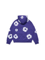 Cotton Wreath Zip Hoodie Purple
