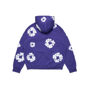 Cotton Wreath Zip Hoodie Purple