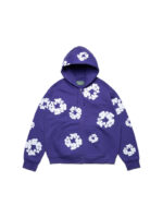 Cotton Wreath Zip Hoodie Purple