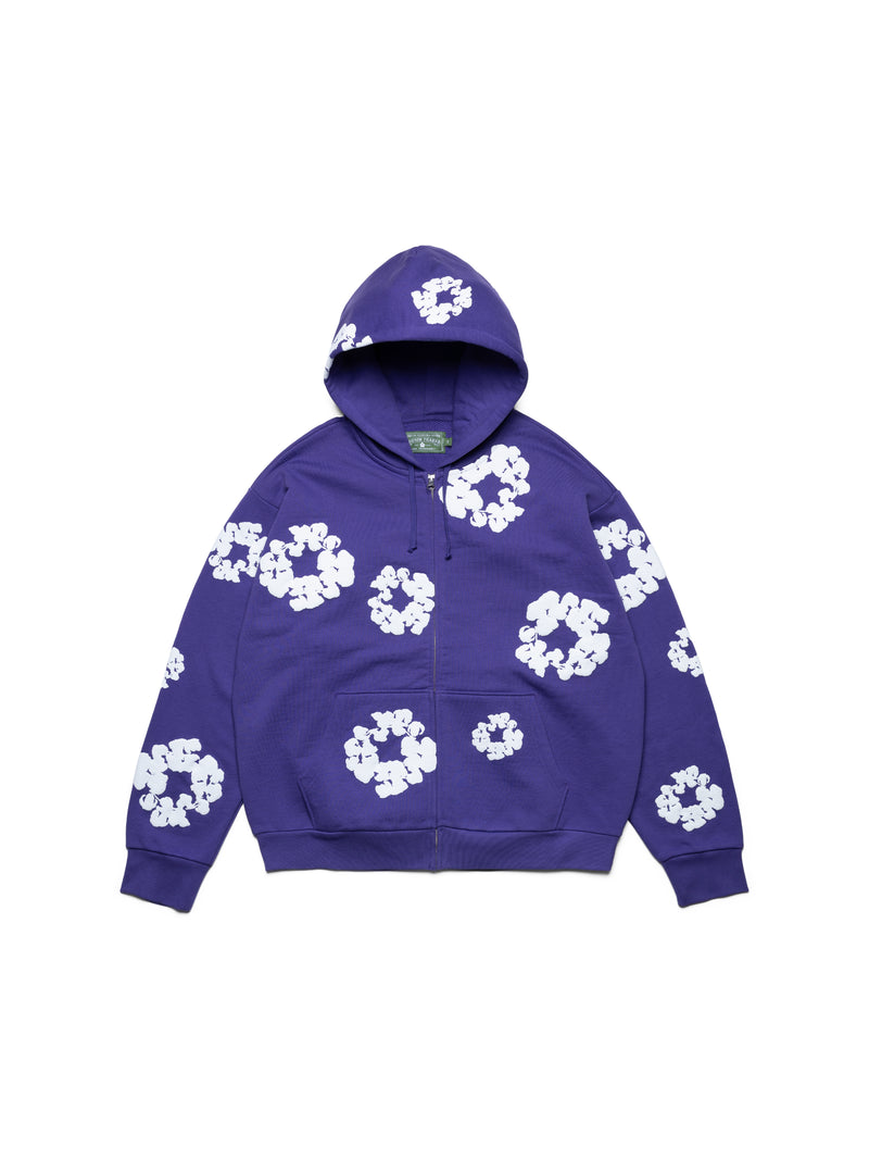 Cotton Wreath Zip Hoodie Purple Cotton Wreath Zip Hoodie Purple