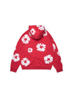 Cotton Wreath Zip Hoodie Red