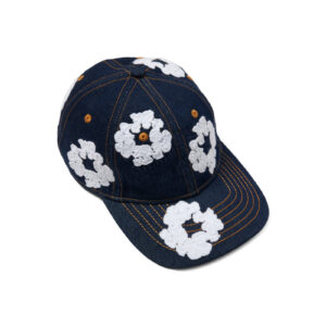 Denim Cotton Wreath Cap Washed Indigo