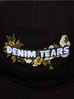 Cotton Floral Logo Bucket Hat Black