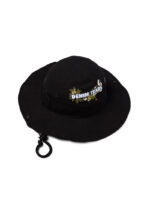 Cotton Floral Logo Bucket Hat Black