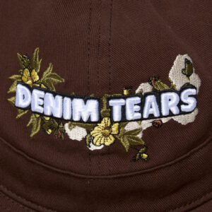 Cotton Floral Logo Bucket Hat Brown