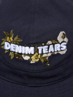 Cotton Floral Logo Bucket Hat Navy