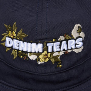 Cotton Floral Logo Bucket Hat Navy