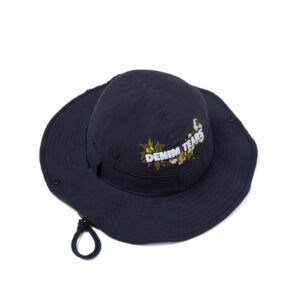 Cotton Floral Logo Bucket Hat Navy