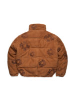 Embossed Leather Wreath Puffer Brown