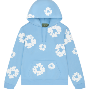 Cotton Wreath Hoodie Light Blue