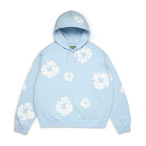 Cotton Wreath Hoodie Powder Blue